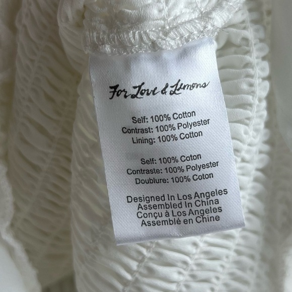 FOR LOVE & LEMONS | NWT Bora Bora Ruffled Mini Dress | White Eyelet Sweetheart S - Picture 8 of 13